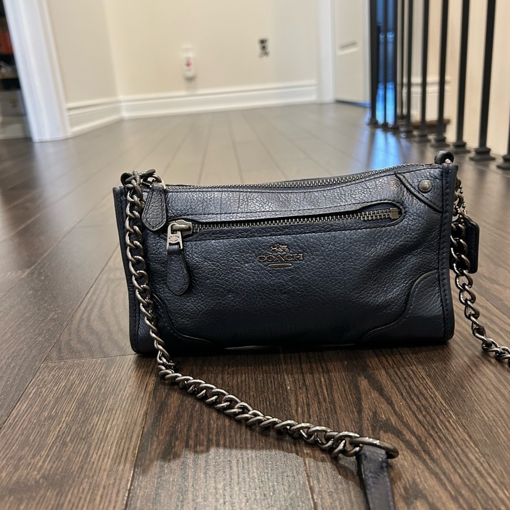 Coach Metalic Blue Mickie Chain Strap Bag